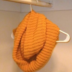 Yellow crochet infinity scarf super soft
